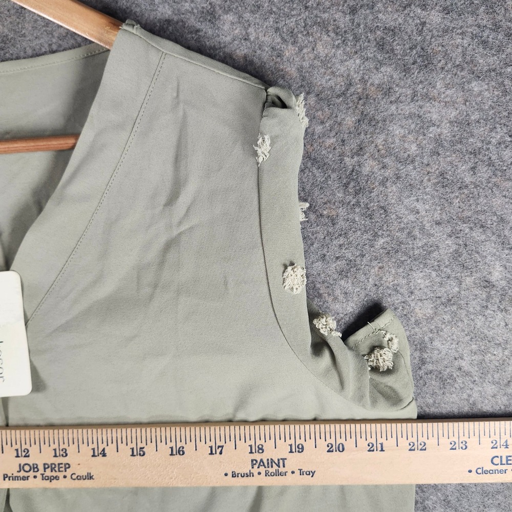 AOKOSOR Women's Sage Green‎ Pom Pom Sleeve V Neck Tunic Top XL Lightweight NEW - Picture 4 of 12
